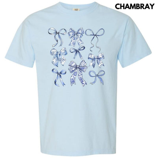 Blue Bow Coquette Collage Comfort Colors T-Shirt 'NLB'