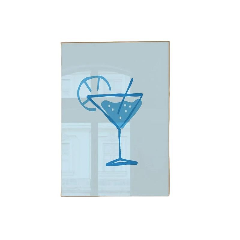 Blue Cocktail Poster, Kitchen, Trendy, Bar Cart, Vintage Cocktail Poster, Retro Bar Cart, Poster Prints No Frame, Gifts...
