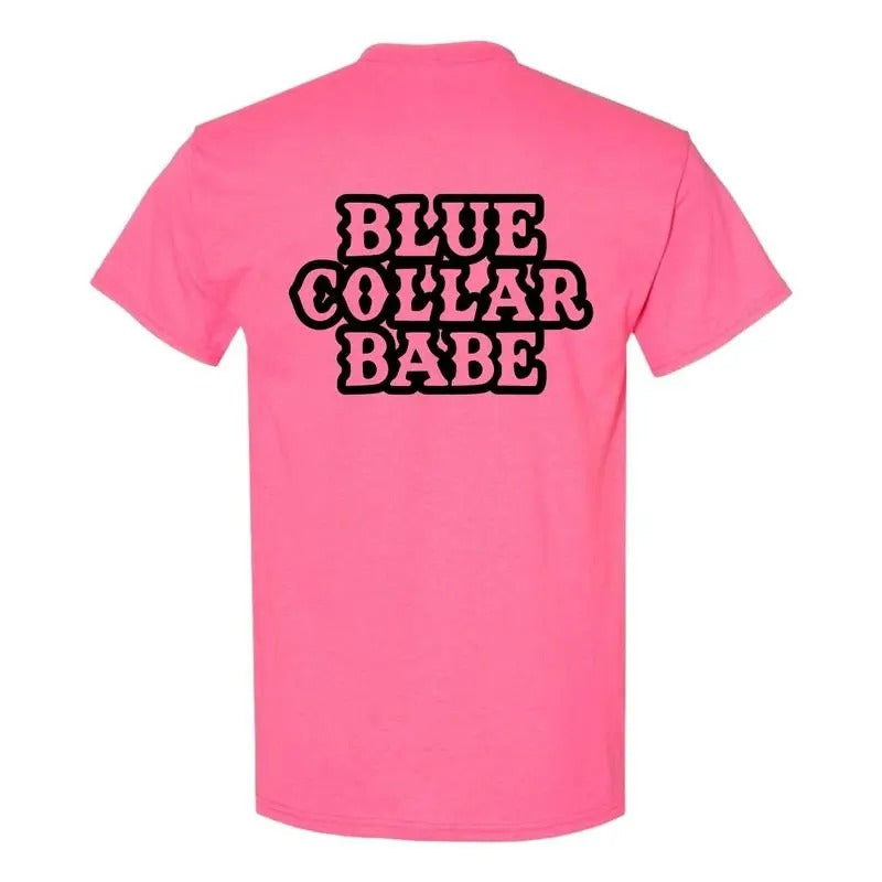Blue Collar Babe High Vis Shirt Hoodie, Sweatshirt | DripVista.com