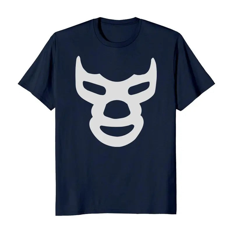 Blue Demon Lucha Libre Mexicana Wrestler Men's T-Shirt Casual Crewneck