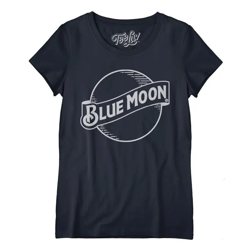 Blue Moon Logo Women's Scoopneck T-Shirt - Navy