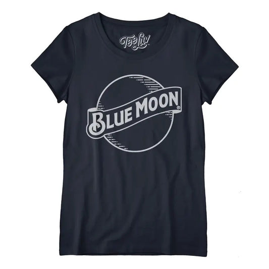 Blue Moon Logo Women's Scoopneck T-Shirt - Navy