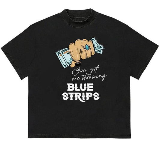 Blue Strips Jess.sieesie Murur.muph Gildan T-Shirt Trendy Game Day Gift