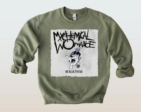 Blueey Muffin My Chemical Romance Sweatshirt, The Black Pawade Muffin Shirts, Fusion of alternative fashion and music culture, Embrace rebellion with iconic imagery.