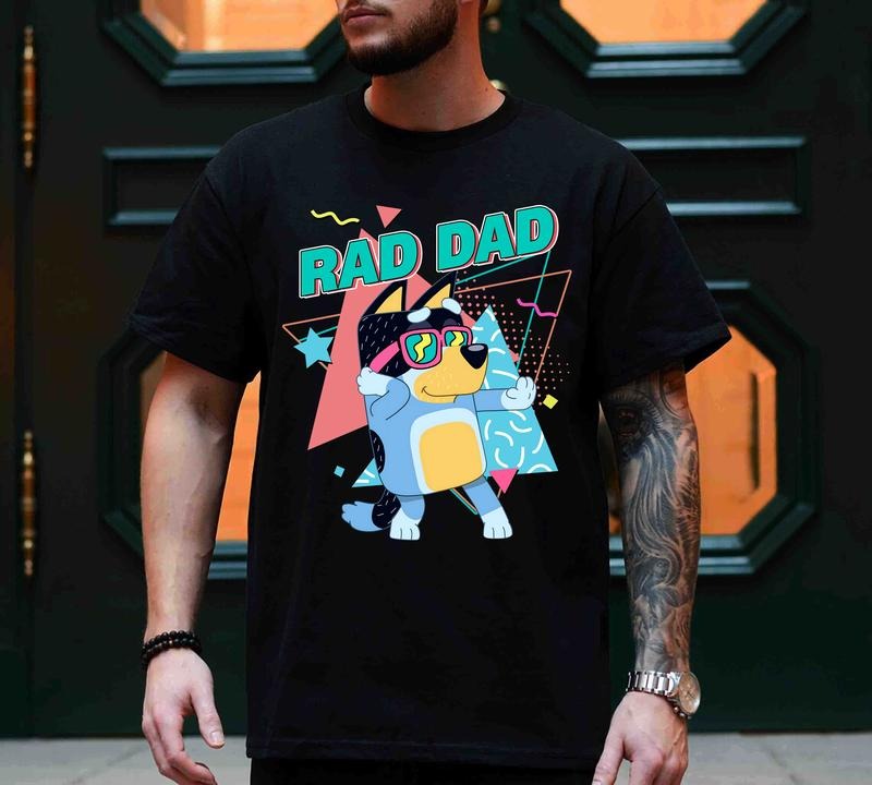 Bluey Bandit Rad Dad Shirt, Bluey Dad Shirt, Bluey Bingo Family Shirt, Bluey Family Shirt, Cool Dad Club Shirt, Dad Birthday Gift, Bluey Tee Menswear Top