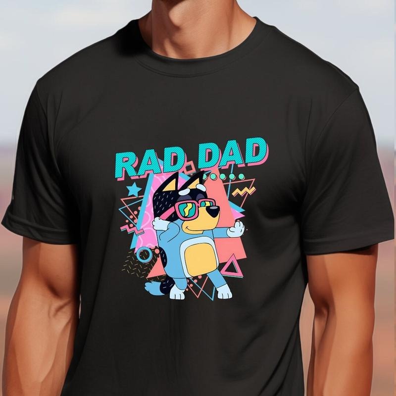 Bluey Bingo Family Tshirt, Bluey Bandit Rad Dad Shirt, Shirt Cool Dad Club, Shirt Dad Birthday Gift, Bluey Shirt, Bluey Dad , Unisex T-Shirt, Gifts For Father Dad, Short Sleeve Tee Shirt, Gifts For Birthday Mothers Day