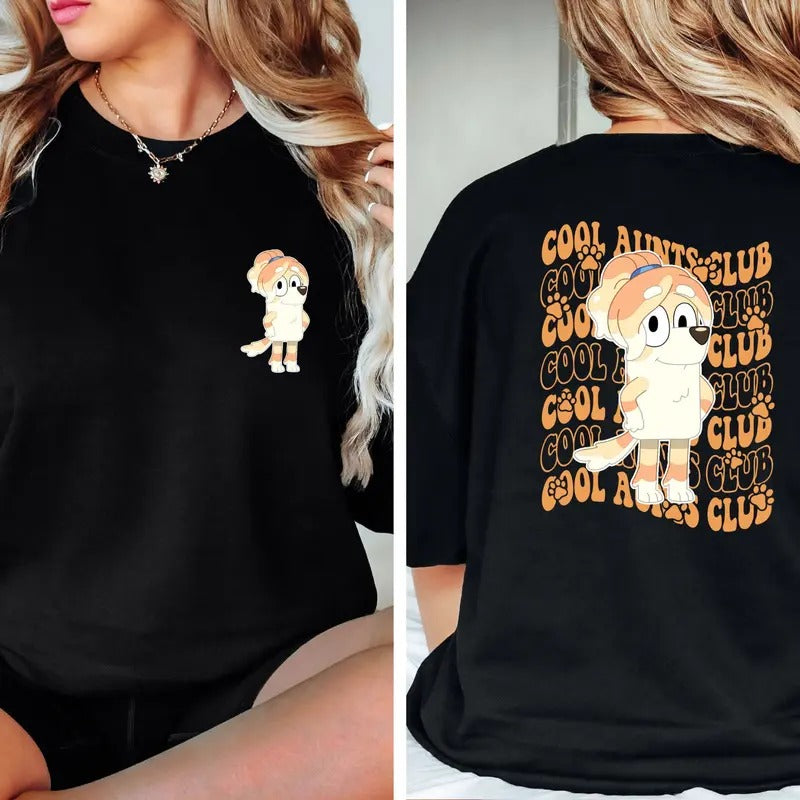 Bluey Cool Aunts Club Shirt, Birthday Gift For Aunt Shirt, Bluey Trixie Heeler Shirt, Bluey Auntie Shirt, Family Tees, Bluey Gift