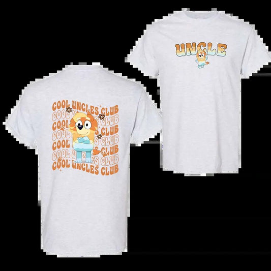 Bluey Cool Uncles Club Shirt, Radley Heeler Shirt, Bluey Adult Tee, Men's Bluey Shirt, Bluey Uncles Gift, Father's Day Gift For Uncle, Men's Tops, Menswear, Cotton Fabric Relaxed Fit Chic Style, Gift For Unisex, Full Color, Full Size