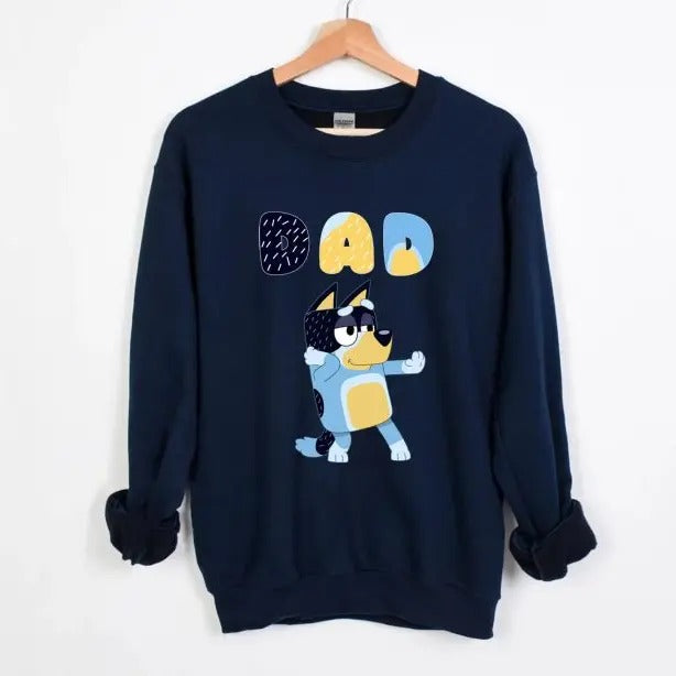 Bluey Dad Fathers Day Sweatshirt T-Shirts, Hoodie | DripVista.com