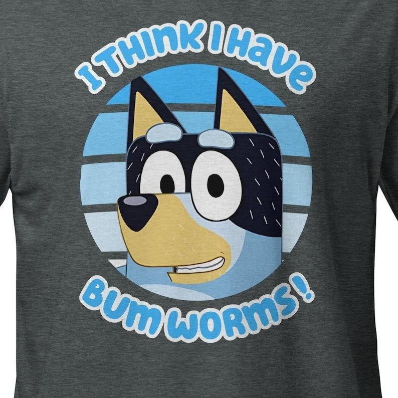 Bluey Dad Shirt, Retro Dad Bluey Shirt, I think i have bum worms, Bluey Bandit Dad Shirt, Bandit Heeler Shirt, Fathers...