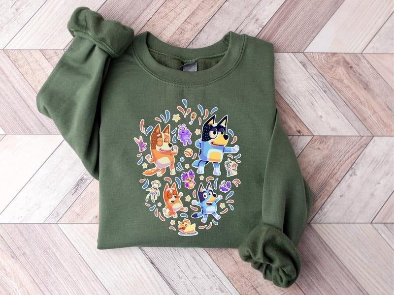 Bluey Family Shirt, Bluey Cartoon Shirt, Bluey Birthday Party Shirt, Bluey Heeler  sweater Hoodie, Sweatshirt | DripVista.com
