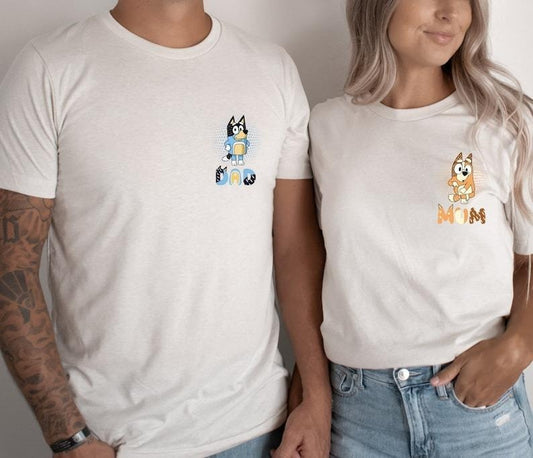 Bluey Family Shirt, Bluey Mom Shirt, Bluey Dad Shirt, Bluey Birthday Party Shirt, Bluey Era Shirt, Bluey Cartoon Shirt, Bluey Trending