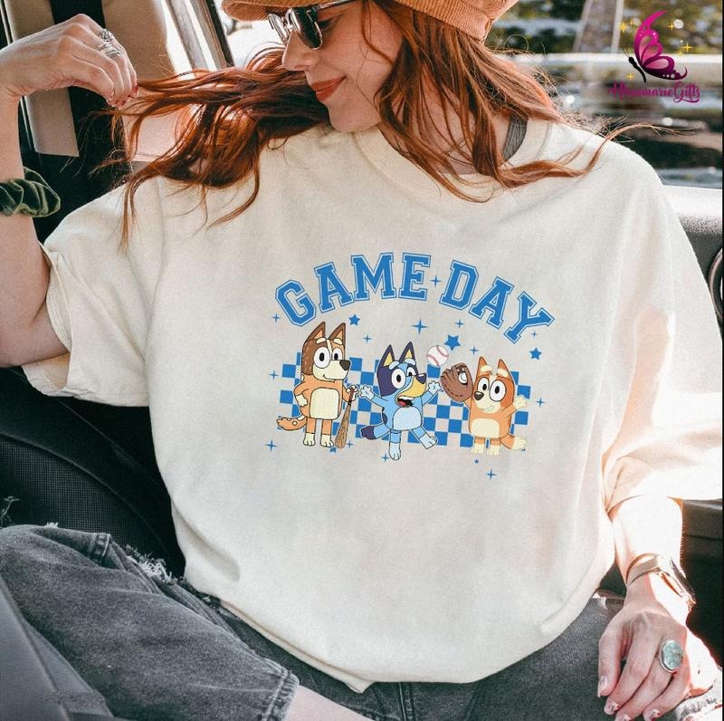 Bluey Gameday Unisex T-Shirt, Bluey Baseball Gameday Unisex T-Shirt, Bluey Birthday Unisex T-Shirt, Bluey Family Unisex...