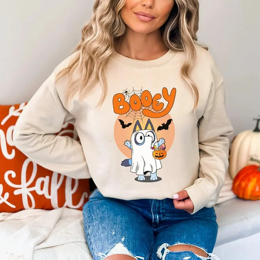 Bluey Halloween Shirt, Retro Booey Spooky Season Sweatshirt, Bluey Spooky Vibes Shirt, Bluey Family Matching Halloween Shirt