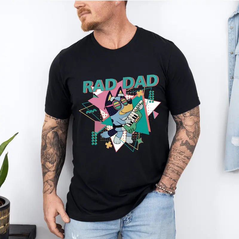 Bluey Rad Dad Father's Day T-Shirt | Bluey Dad Era T-Shirt | Bluey Bandit Bingo T-shirt | Rad Dad| Bluey Dad Bluey Family | Father's Day Dad