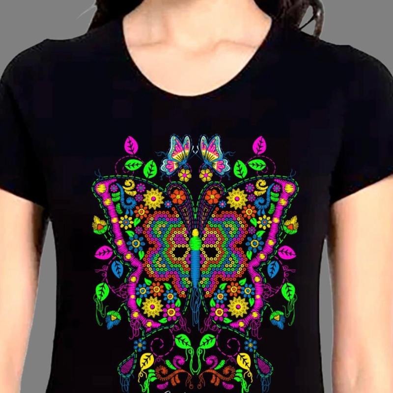 Blusa para mujer de mariposa Cotton
