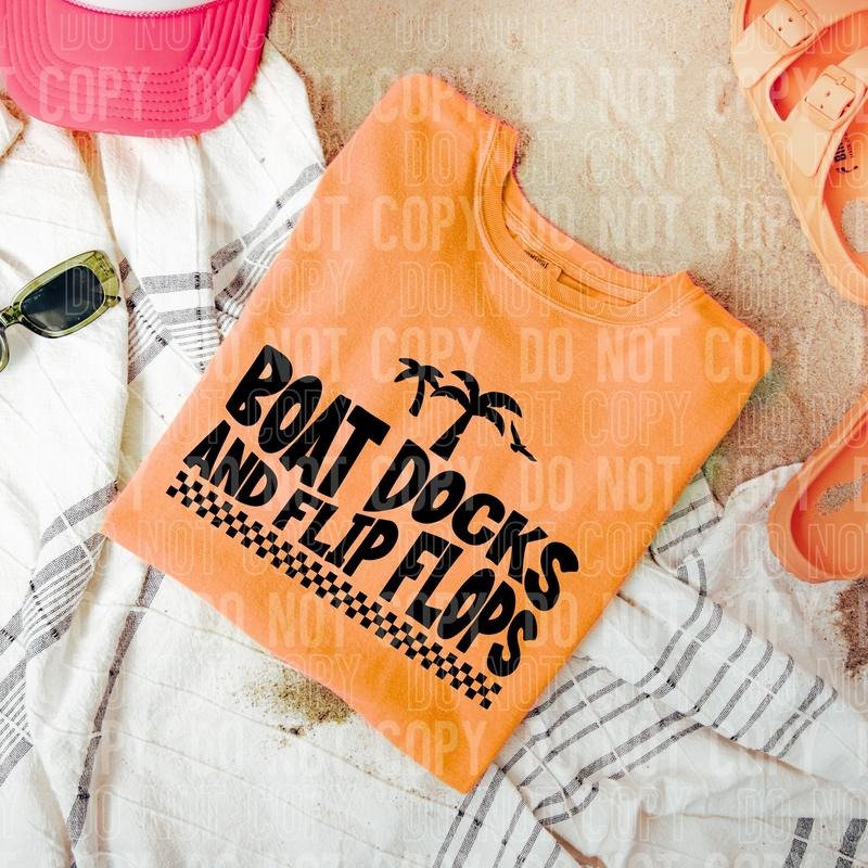 Boat Docks and Flip Flops DTF Transfers - THIS IS NOT A SHIRT