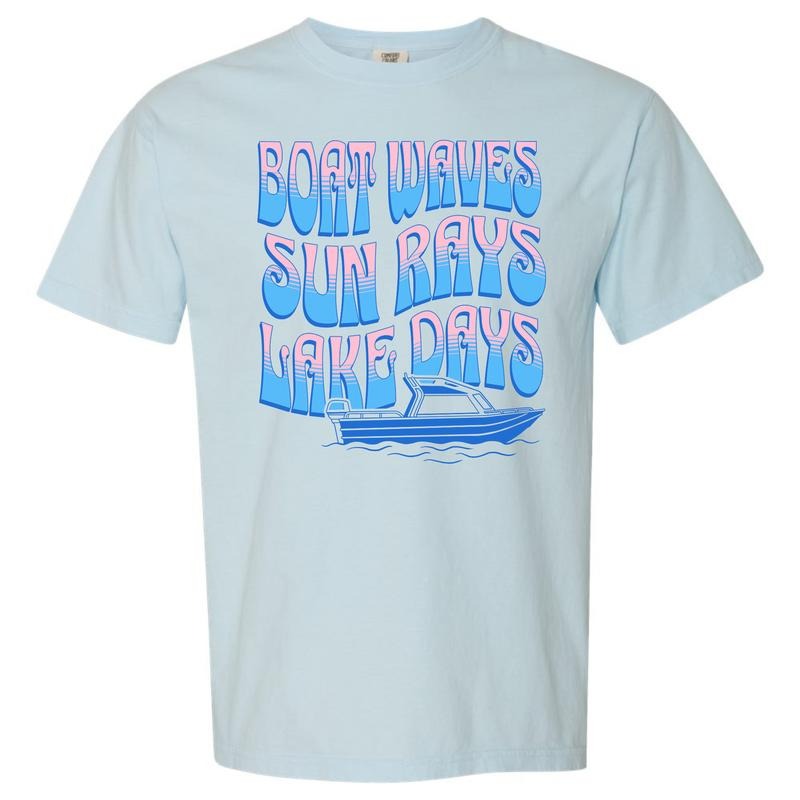 Boat Waves & Lake Days Comfort Colors T-Shirt 'NLB' Hoodie, Sweatshirt | DripVista.com