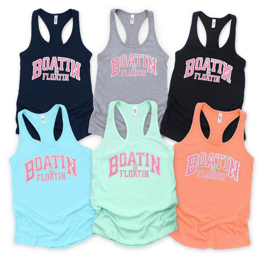Boatin & Floatin Tank Top WOMENS FIT Racerback Cotton
