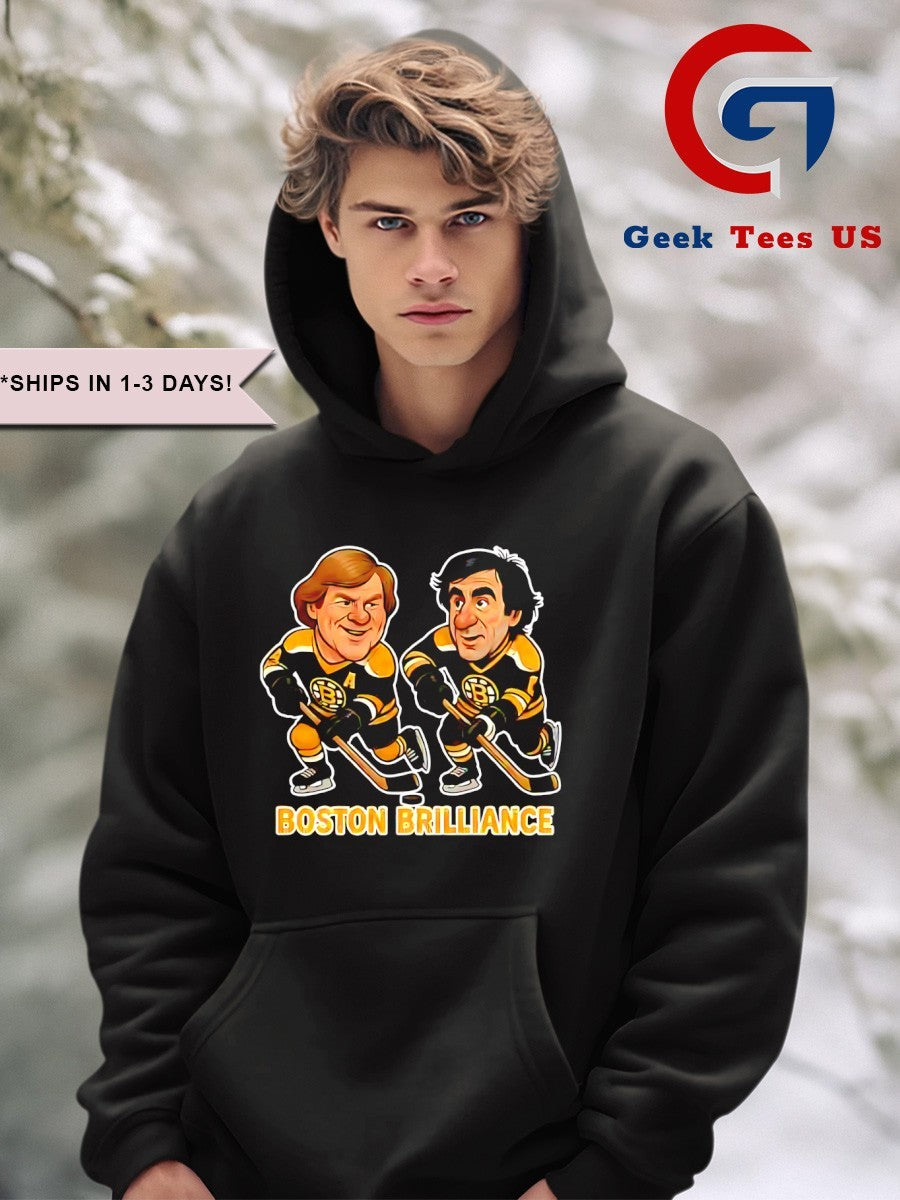 Bobby Orr and Phil Esposito Boston Brilliance Hockey caricatures shirt