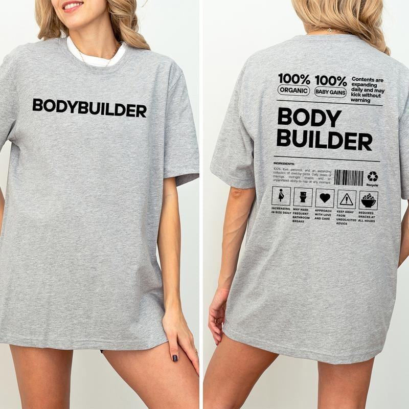 Bodybuilder Pregnancy Announcement Shirt, Fitness Workout Reveal T-Shirt, Weightlifting Baby Announcement Outfit, Gym Buddy Maternity Gift