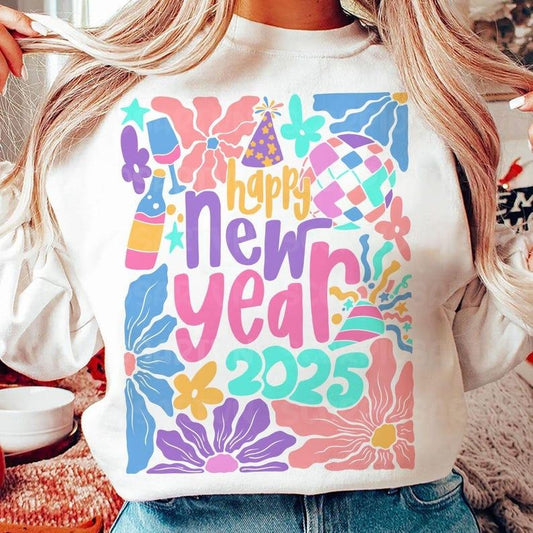 Boho Happy New Year 2025 , Floral New Year , Retro New Years , Disco Ball , New Year New Me , 12 New Chapters , Hello 2025