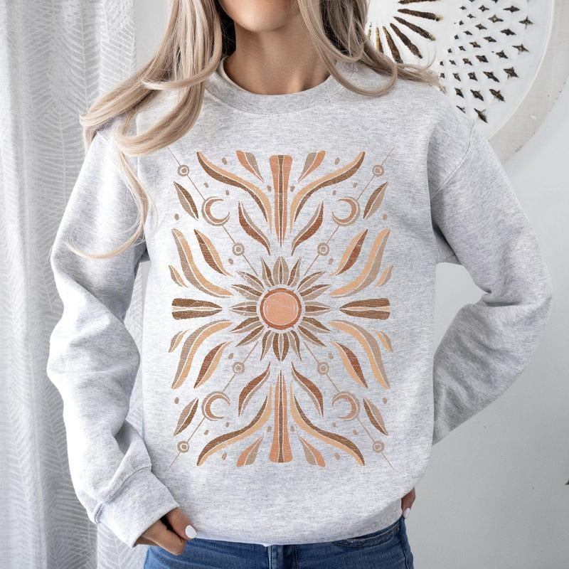 Boho Radiant Sun Sweatshirt T-Shirts, Hoodie | DripVista.com