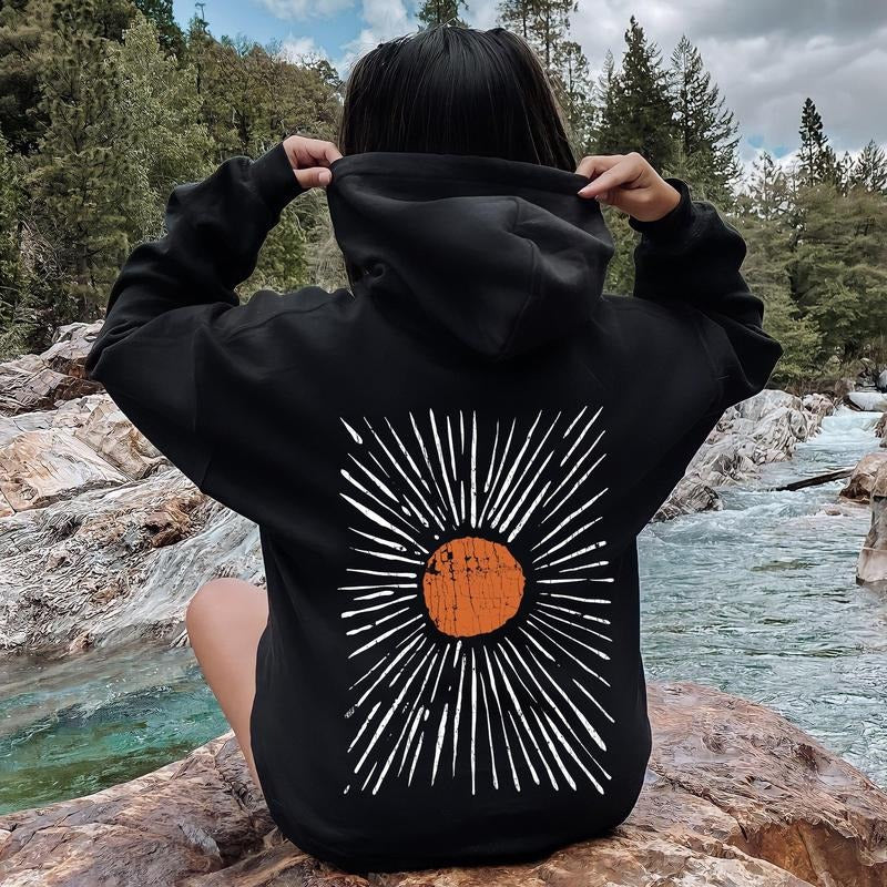Boho Starburst, Celestial, Retro Hoodie T-Shirts, Sweatshirt | DripVista.com