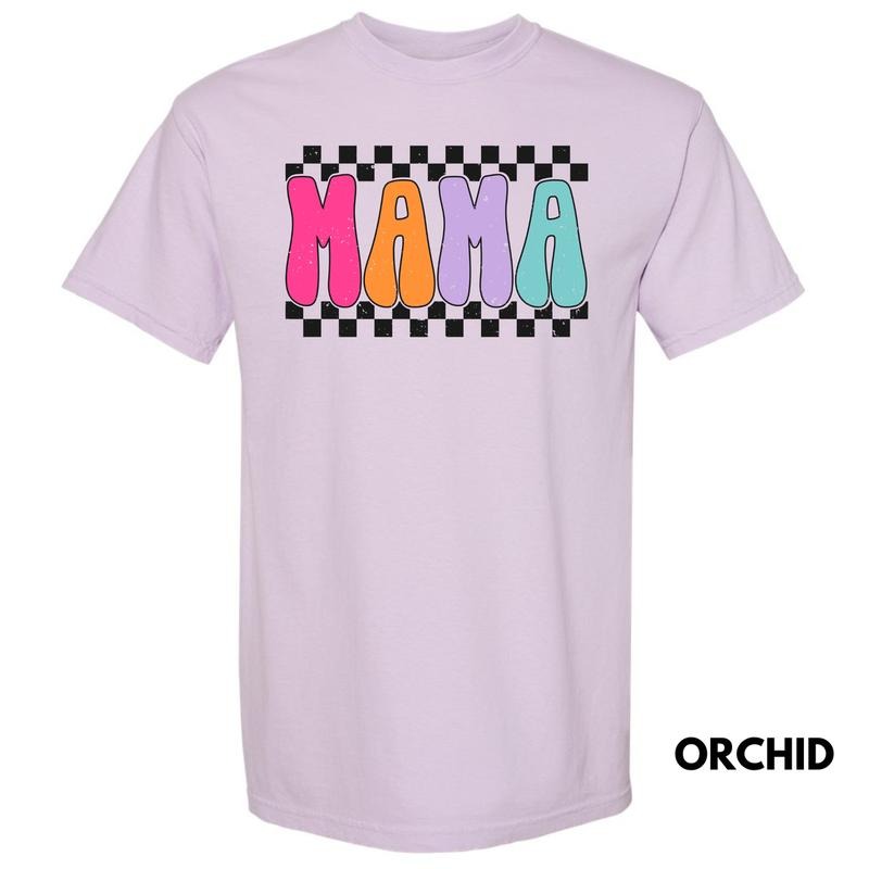 Bold MAMA Checkered Comfort Colors T-Shirt 'NLB' Hoodie, Sweatshirt | DripVista.com