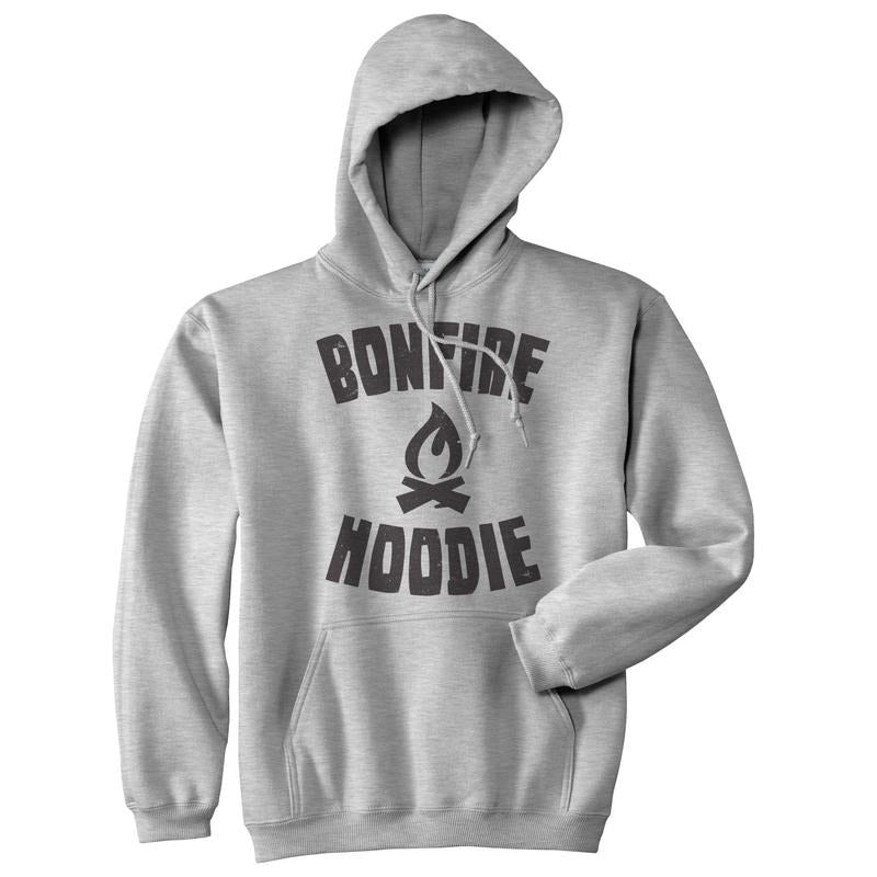 Bonfire Hoodie Funny Camping Outdoor Summer Vacation Unisex Sweater Hoodie Funny Hoodies Funny Camping Pullover Novelty Sweatshirt Light Grey