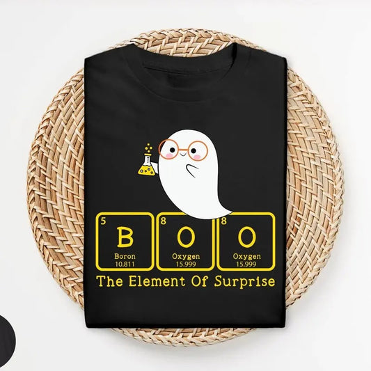 Boo Element of Surprise Shirt, Teacher Halloween Sweatshirt, Cute Spooky Halloween Shirt, Periodic Table Pun, Chemistry Teacher TShirt, S209