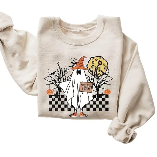 Boo Ghost Halloween Sweatshirt, Cute Ghost Halloween Sweater, Funny Halloween Shirt, Halloween 2024 Gifts