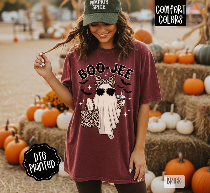 Boo-Jee Ghost Shirt Comfort Colors, Trendy Women's Halloween Tshirt