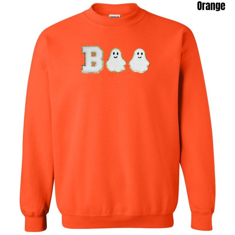 Boo Mini Ghost Chenille Patch Sweatshirt