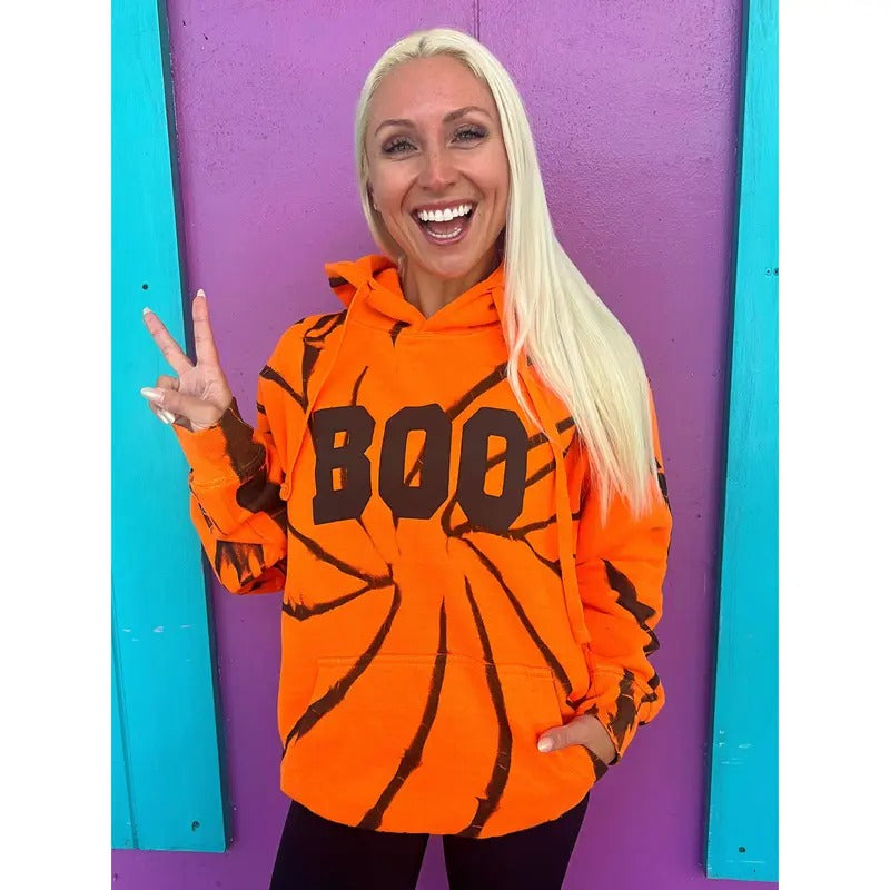 Boo Orange Twist Tie-Dye Hoodie T-Shirts, Sweatshirt | DripVista.com