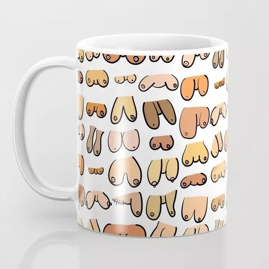 Boobies Boobs Boob Coffee Mug 11oz-15oz, Printed in the USA, Handy for Coffee and Tea, Funny Coffee Mug, Gift Ideas