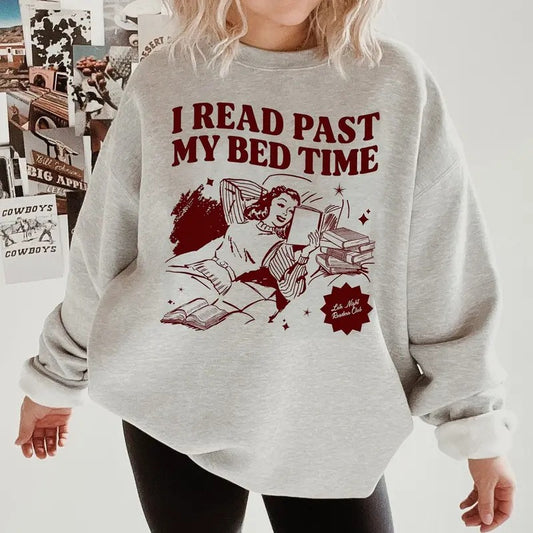 Book Club Sweatshirt, Late Night Reader Book Club Sweater, I Read Past My Bed Time Sweatshirt, One More Chapter Shirt, Book Lover Shirt, Retro Reader Smut Slut Bookish Gift Romance