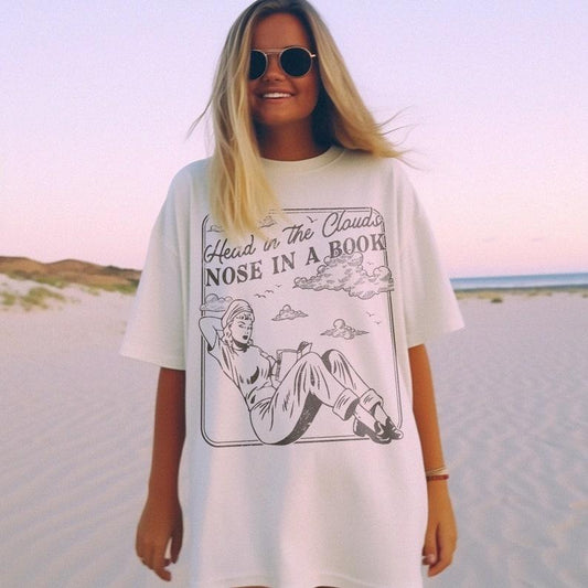 Book Lover Shirt, Bookish Shirt Gift For Her, Romance Reader, Book Worm, Romantasy Book Addict, Vintage Bookish Art Simple