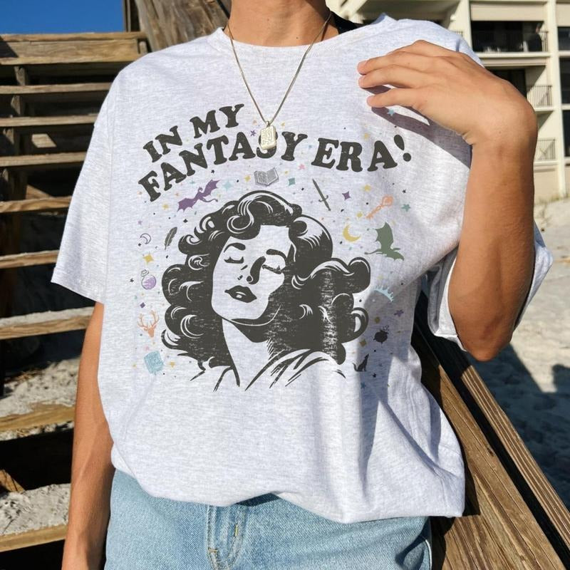 Bookish In My Fantasy Era T-Shirt | Fantasy Book Lover Shirt Romantasy Reader ACOTAR Throne Of Glass Fourth Wing Sarah J...