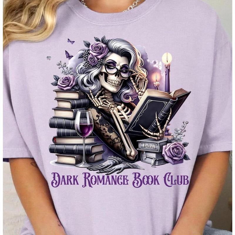 Bookish Skeleton Mom Shirt Dark Romance Reader Clipart Goth Book Lo Sassy Skull Reading Humor for Shirts digitalver Sublimation