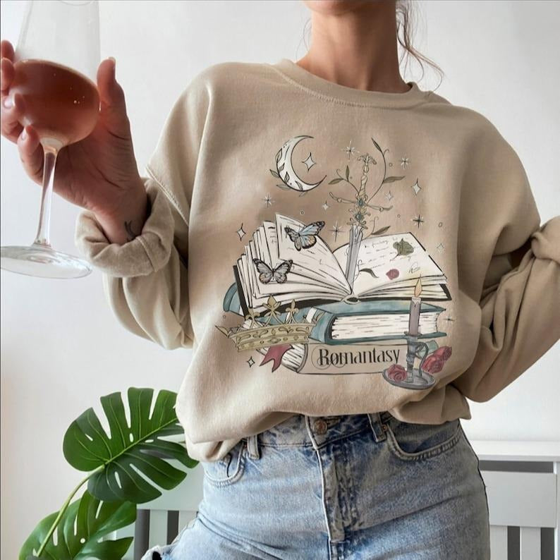 Bookish Sweatshirt Romance Reader Gift Reading Sweatshirt Book Sweatshirt Fantasy Reader Merch Librarian Shirt Bookish...