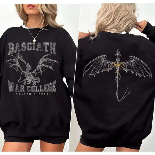 Bookish War Double Sided Shirt, Basgiath War College Book Sweatshirt, Dragon Rider Tshirt, Book Lover Bookworm Bookish Pullover Tee