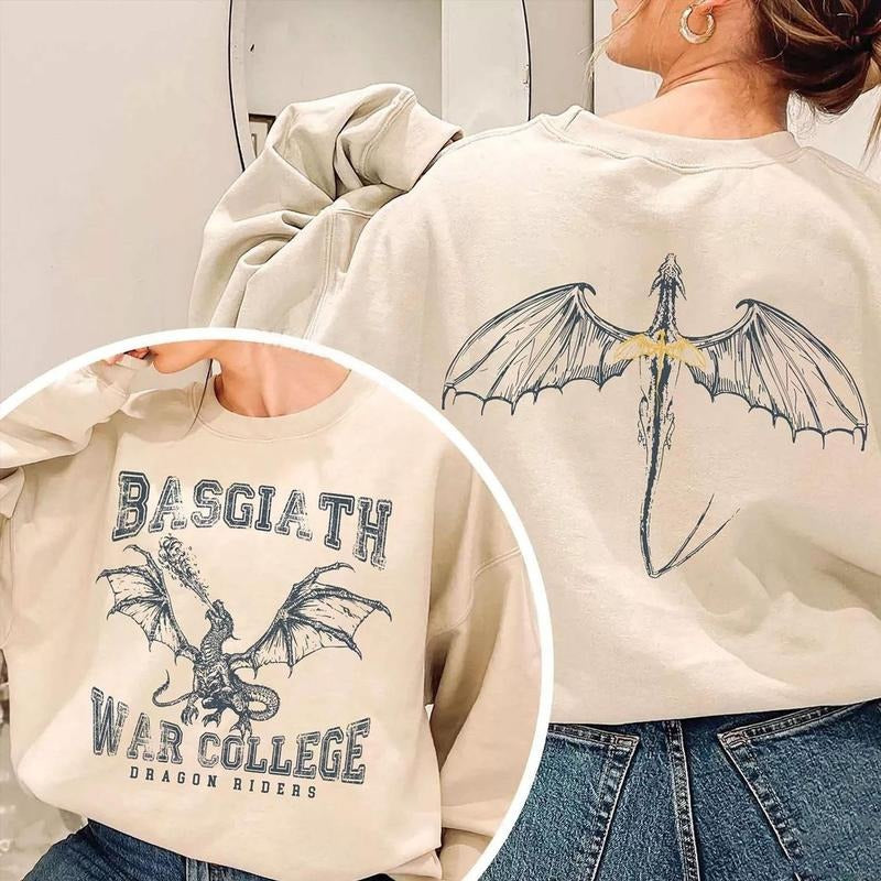 Bookish War Shirt, Basgiath War College Book Sweatshirt, Dragon Rider Tshirt, Book Lover 2 Sides Hoodie, Bookish Bookworm Sweater Pullover Tee