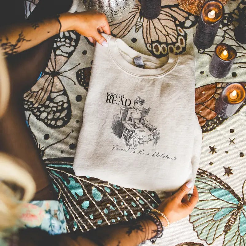Born to Read Crewneck, Bridgerton Merch, Bookstagram, Book Lovers Gifts, Booktok Merch, Bookish sweatshirt, Gifts for...