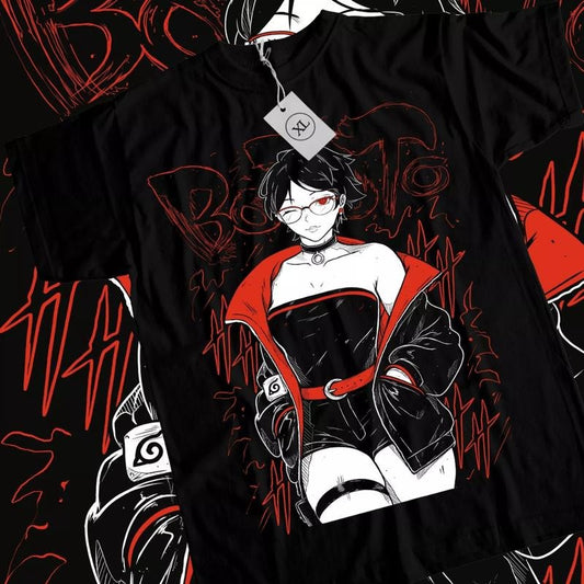 Boruto Next Generations Anime T-shirt & Sweatshirt, Sarada Uchiha Kawaii Waifu Graphic Tee, Anime Manga Lover Gifts Ball Cotton