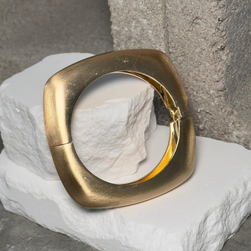 Boss Mode Brushed Gold Bangle - Elegant Statement Piece with Subtle Striking Design for Versatile Styling T-Shirts,...