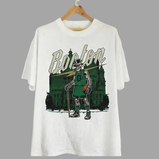 Boston Basketball Unisex Classic T-Shirt, Basketball Sweatshirt Hoodie Cubs Shirt, Skeleton Basketball Shirt, Merch Tee, Gift Shirt, Vintage Shirt