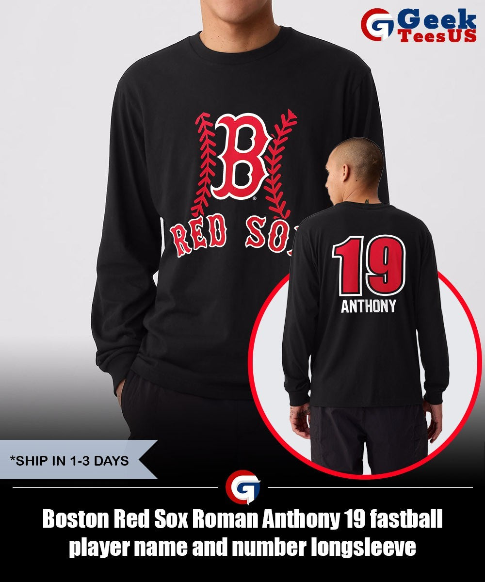 Boston Red Sox Roman Anthony 19 fastball player name and number shirt
