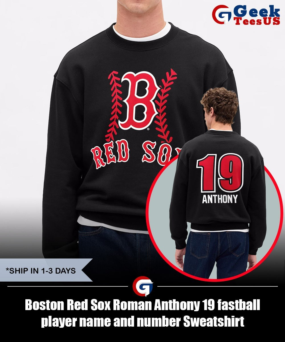 Boston Red Sox Roman Anthony 19 fastball player name and number shirt