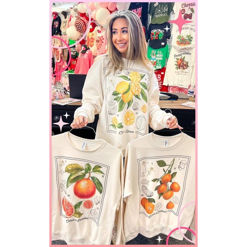 Botanical Fruit Graphic Sweatshirt T-Shirts, Hoodie | DripVista.com